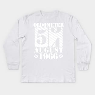 Oldometer 54 Years Old Was Born In August 1966 Happy Birthday To Me You Kids Long Sleeve T-Shirt